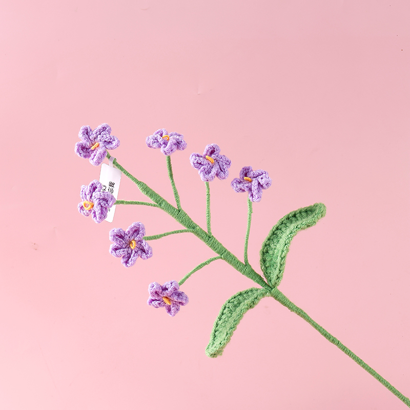 虞美人毛线花花枝钩织花纯手工编织仿真花包花束材料现货可来图来样定制详情4