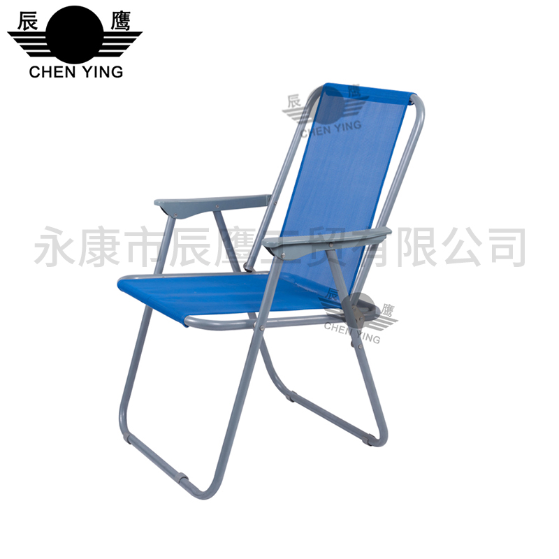 弹簧椅休闲沙滩椅靠背椅子户外便携式网布椅轻便折叠椅躺椅透气舒适产品图