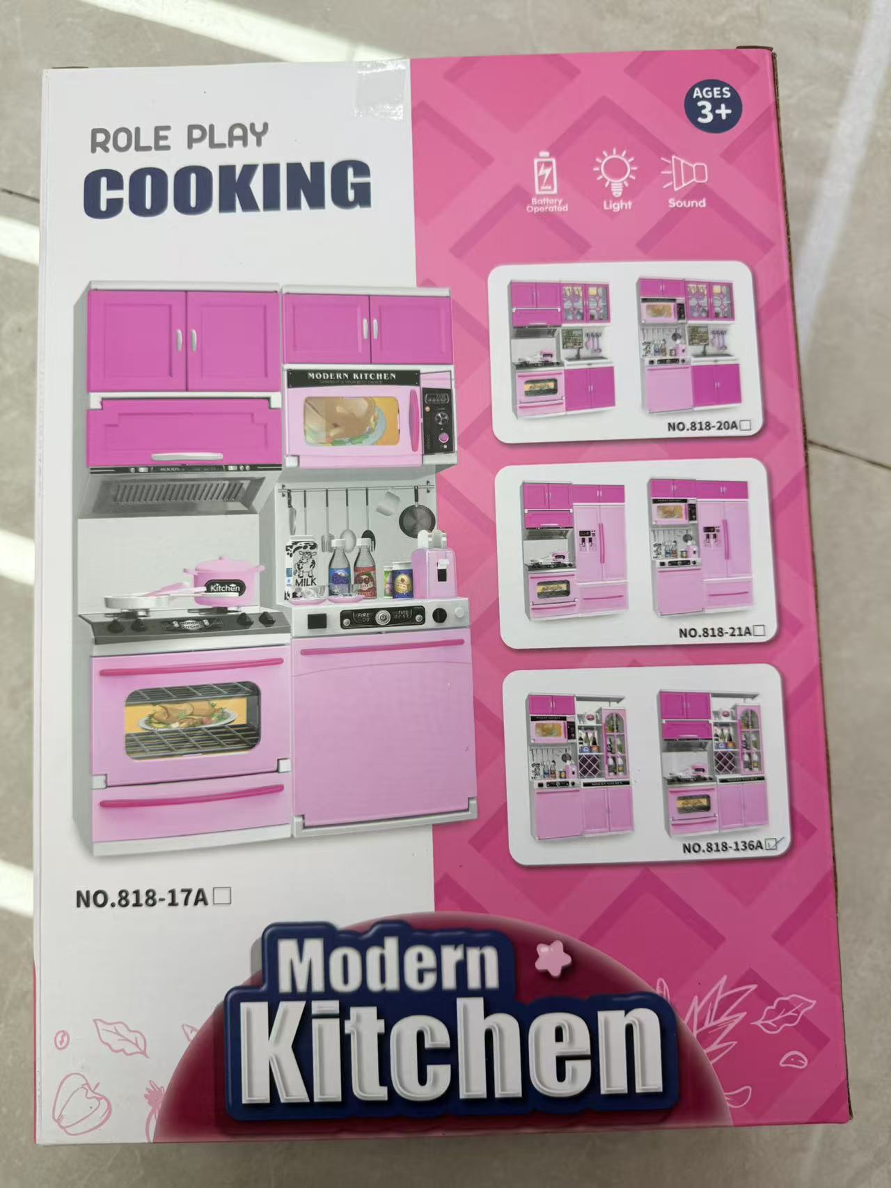 818-136A   粉红色仿真厨具 两格产品图