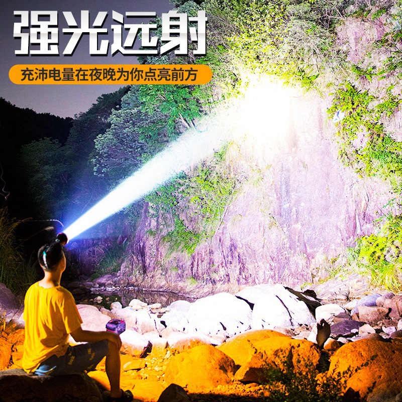 Best-selling long-lasting strong headlight LED head-mounted charging night fishing miner's lamp outdoor camping searchlight Application Scenario