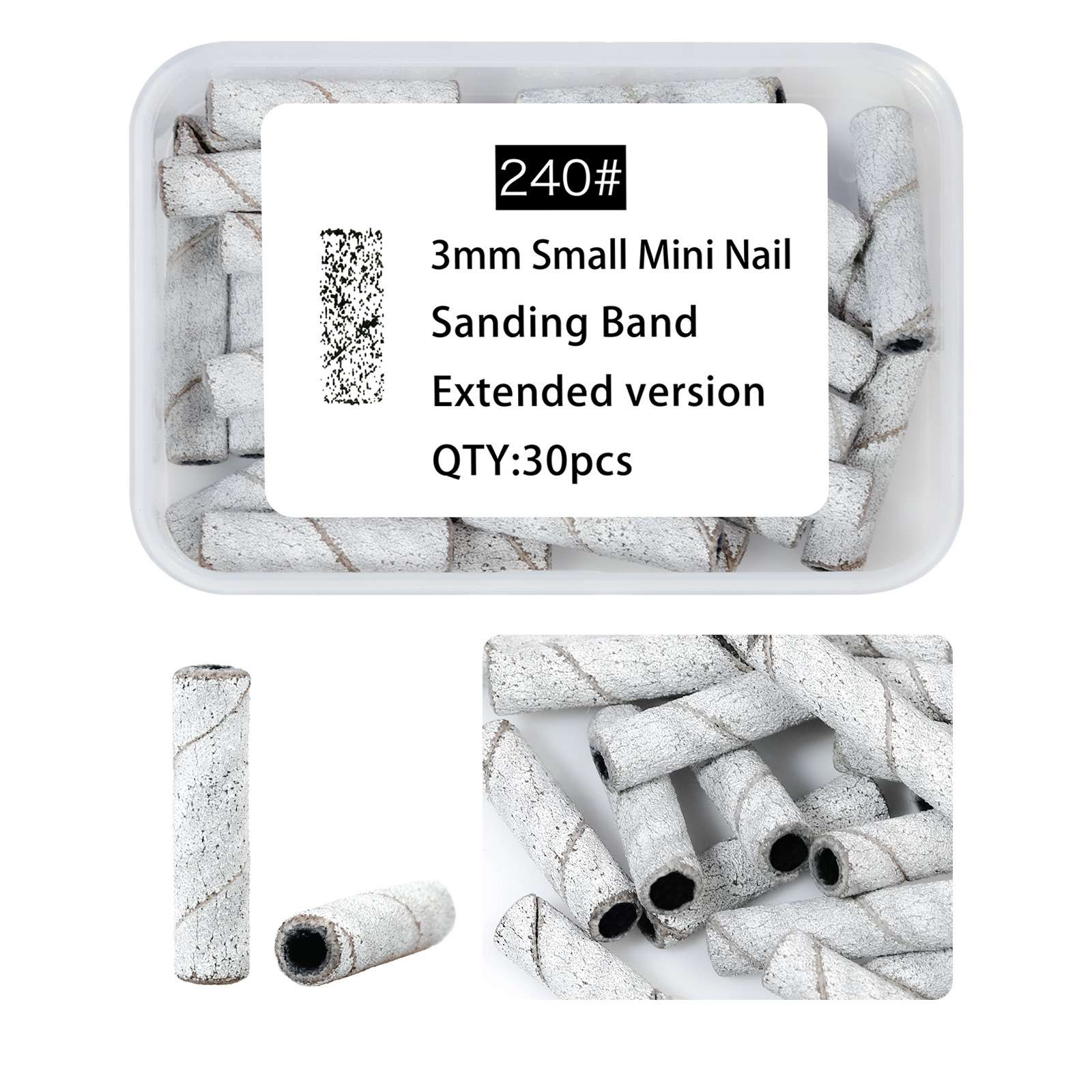Nail art small sand ring 50-grain grinding sand ring, nail removal and dead skin removal mini stainless steel core engraving grinding construction grinding head wear-resistant tool detail image 2