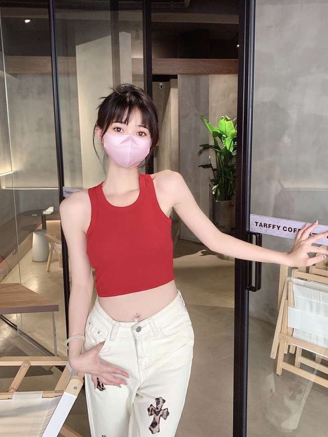 Threaded fixed cup Hot girl backless vest undefined