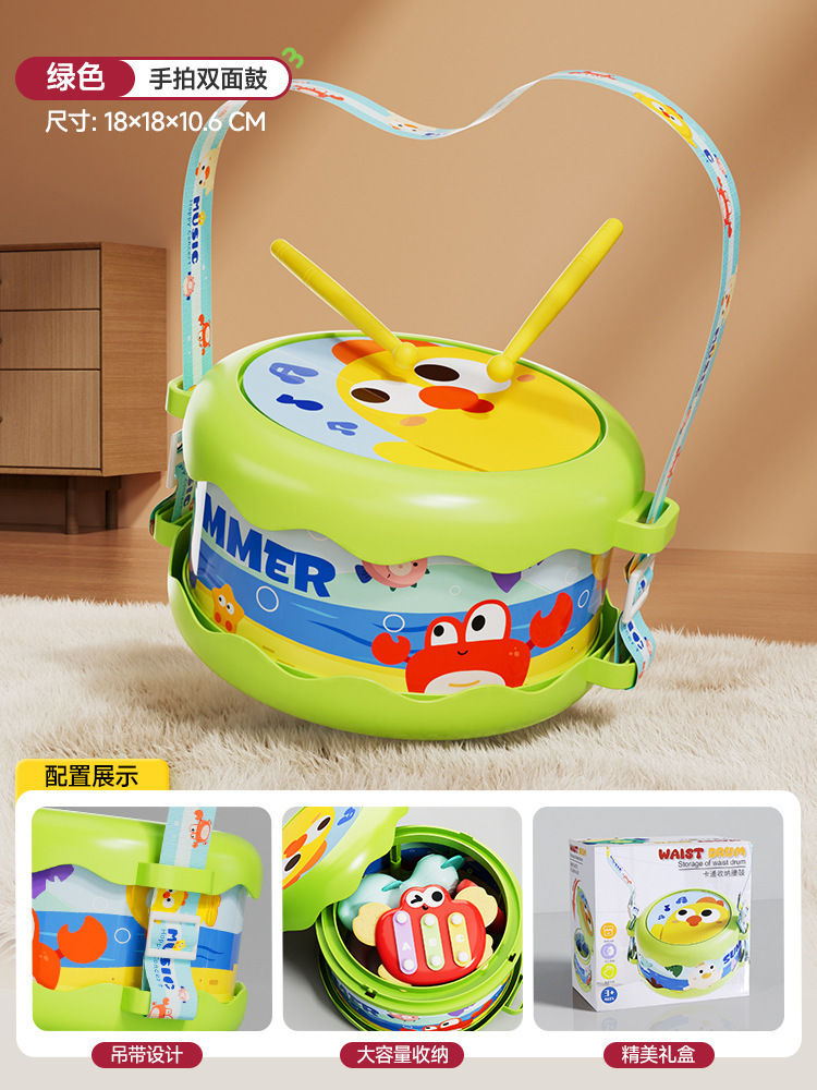 婴儿鼓类玩具拨浪鼓拍拍鼓羊皮鼓幼儿早教益智手拍敲打玩具宝宝玩具礼物详情图5