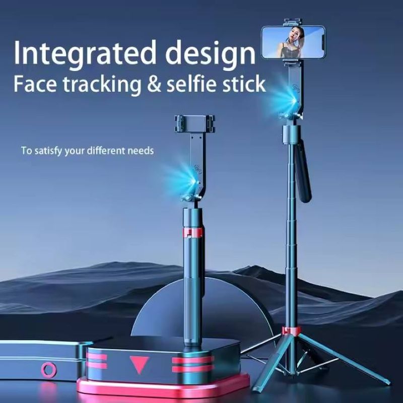 Hot Sale Q185 360 Rotation Wireless Selfie Stick Remote Extendable AI Face Tracking Selfie Stick Mobile Tripod Stand for Live Application Scenario