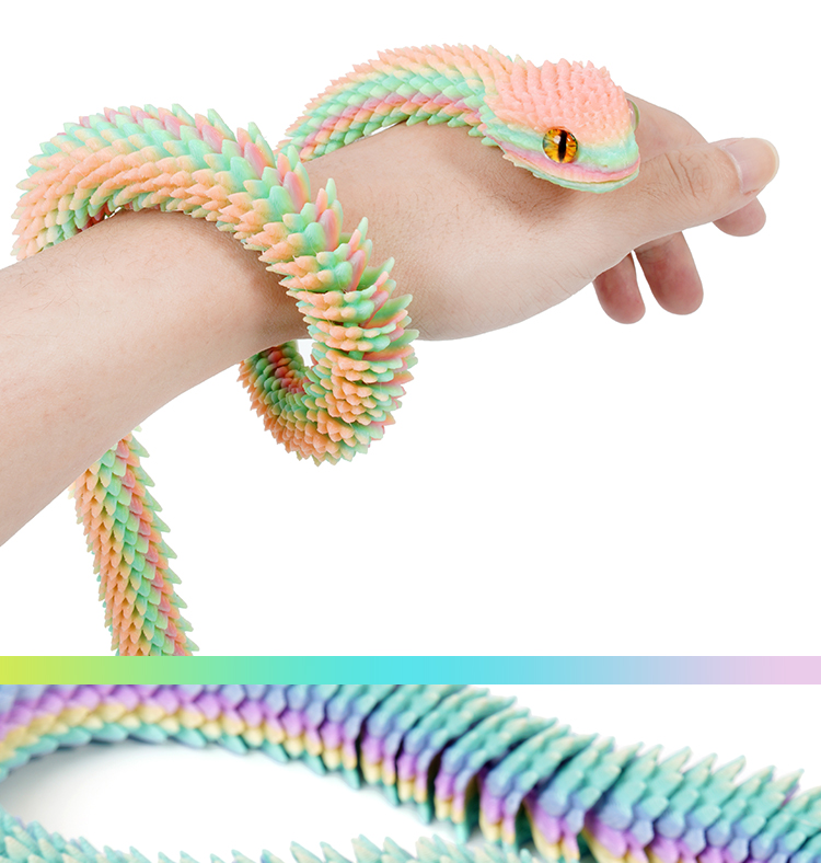 跨境3d打印蛇关节可活动蝰蛇手办摆件动物模型夜光儿童生日礼物3D打印详情2