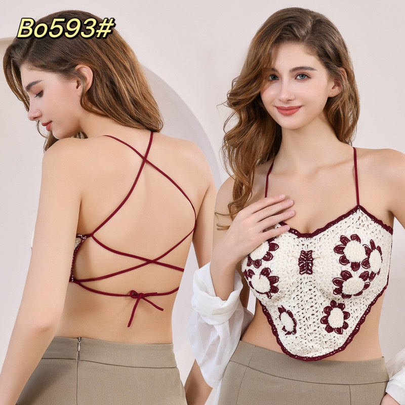 Embroidered crochet lace halter top Application Scenario