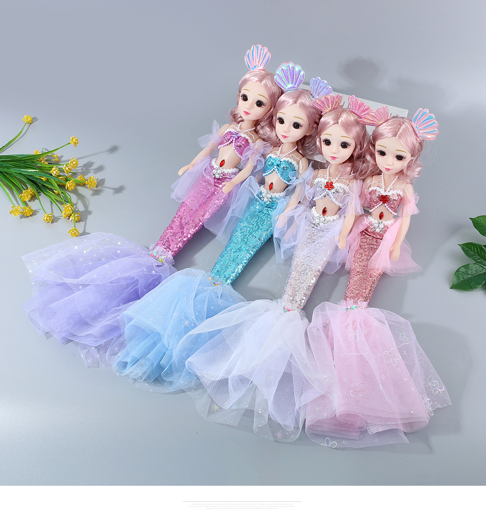 60厘米美人鱼音乐娃娃女孩子洋娃娃玩具小女孩人鱼公主巴比儿童仿真玩偶大号