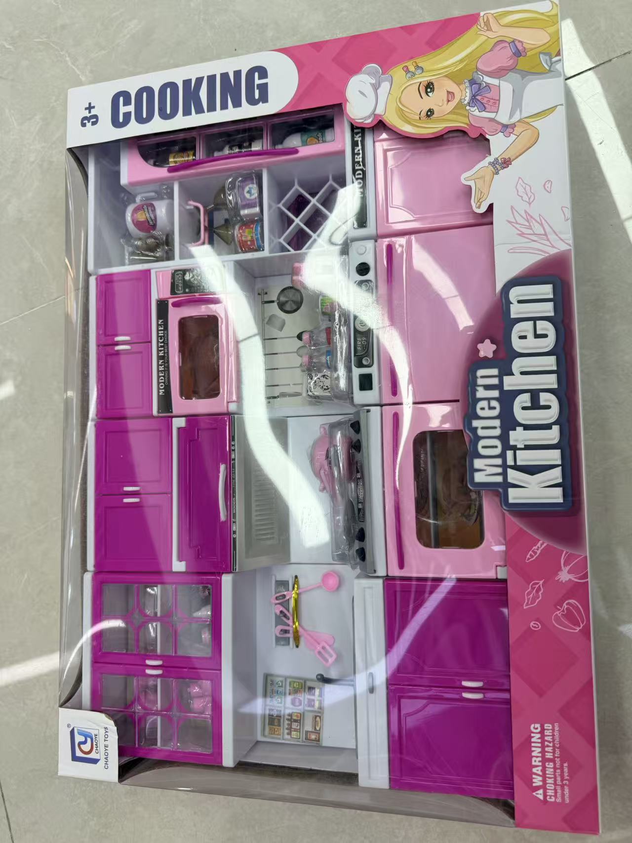 818-160A  粉红色仿真厨具 四格