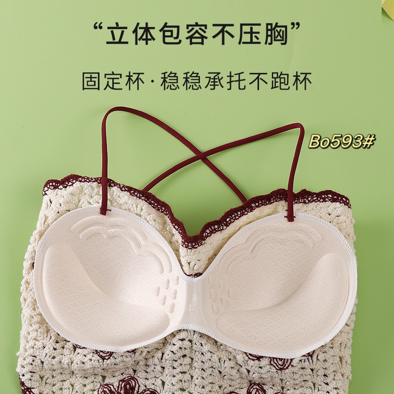 Embroidered crochet lace halter top Specification drawing