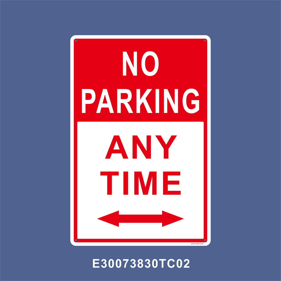 提示牌交通标志牌NO PARKING ANY TIME 20X30CM