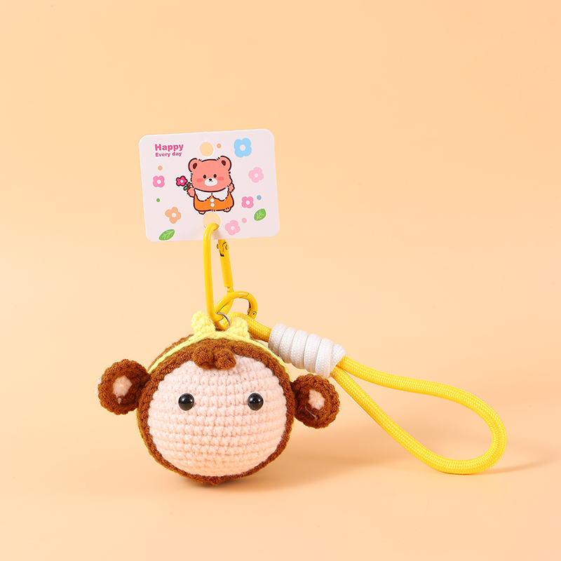 毛线钩织猴头玩偶潮玩卡通公仔挂件纯手工钩织可来图定制星星人