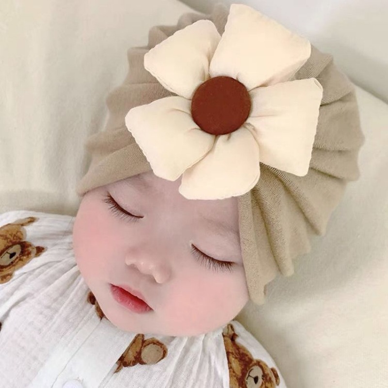 婴儿帽子秋冬纯棉婴幼儿胎帽可爱女宝宝印度帽新生儿护囟门睡觉帽 详情图4