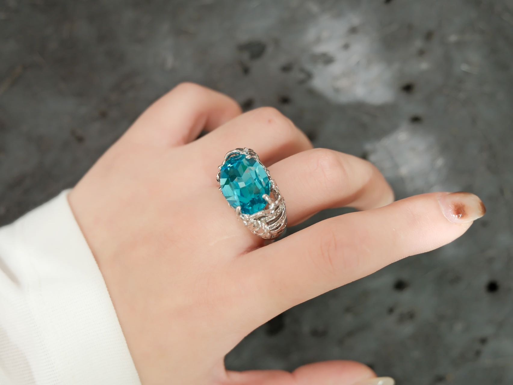 戒指/银戒指女个性/儿童戒指/中古拉丝戒指饰品/银戒指产品图