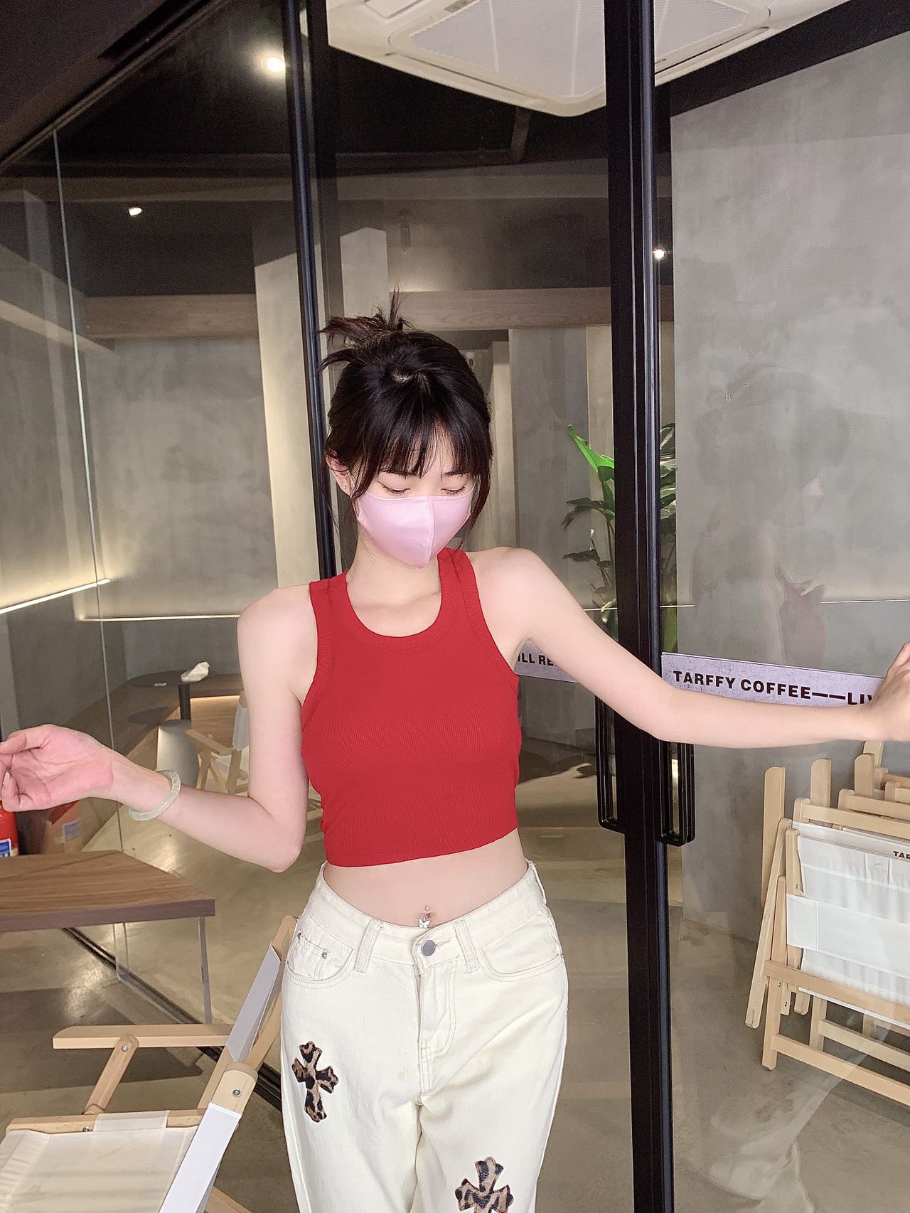 Threaded fixed cup Hot girl backless vest undefined