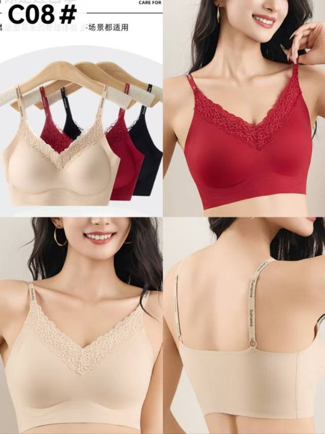 C08# 蕾丝果冻条软支撑内衣内衣冰丝无痕