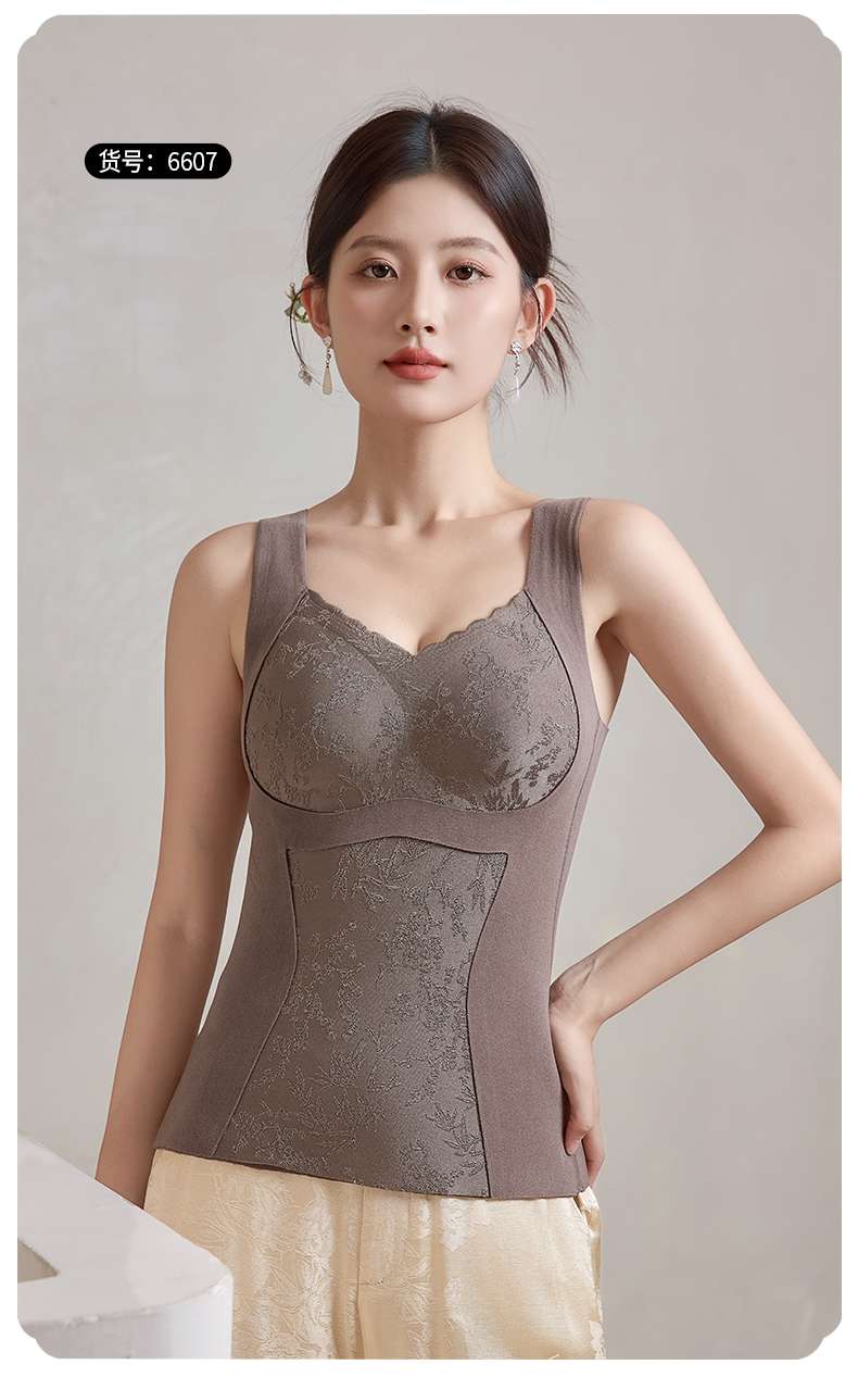 New Chinese-style aesthetic traditional Chinese style light luxury jacquard halter warm vest undefined