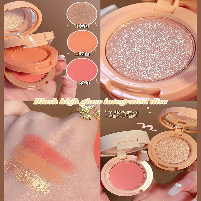 Next Well's new high-gloss blush one-piece set with pearlescent ribbons, brightening the eyes, natural contouring eyebrows, powder, eyeshadow and blush cross-border makeup OEM/ODM manufacturer wholesale details Picture