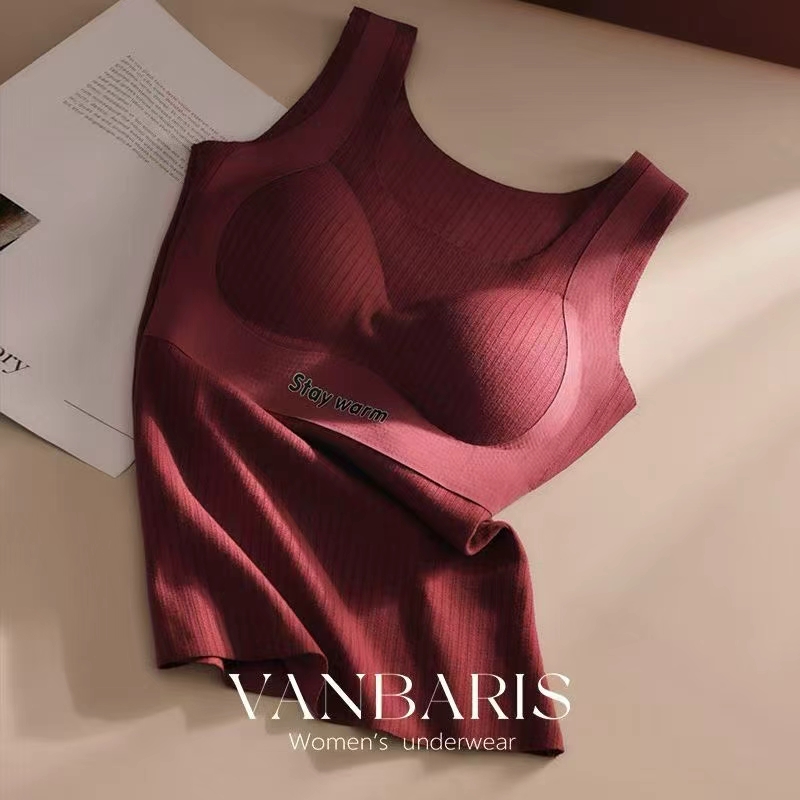 Women's high-elastic threaded velvet lifting warm vest/long-sleeved detail image 7