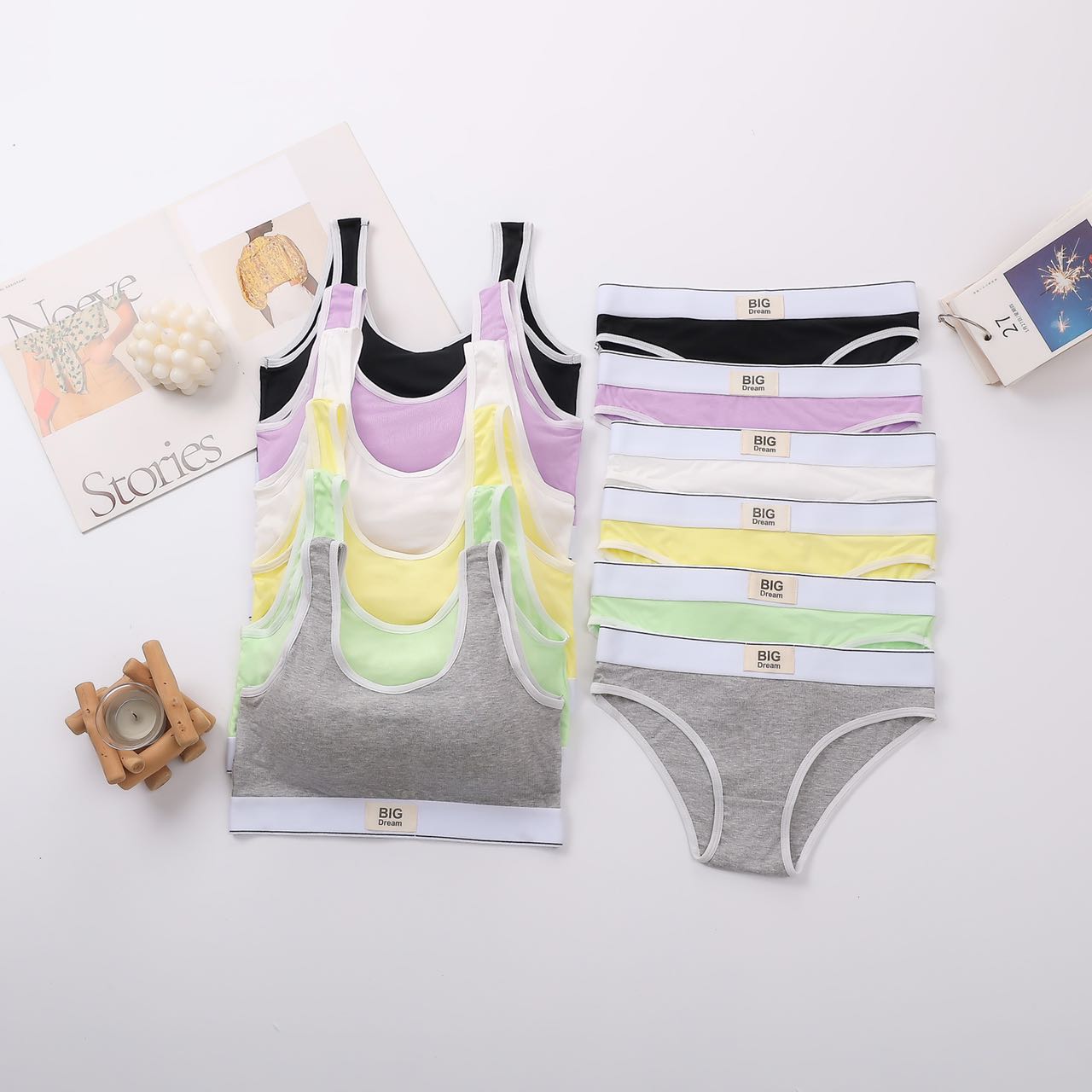 Sporty and beautiful back bra set Specification drawing