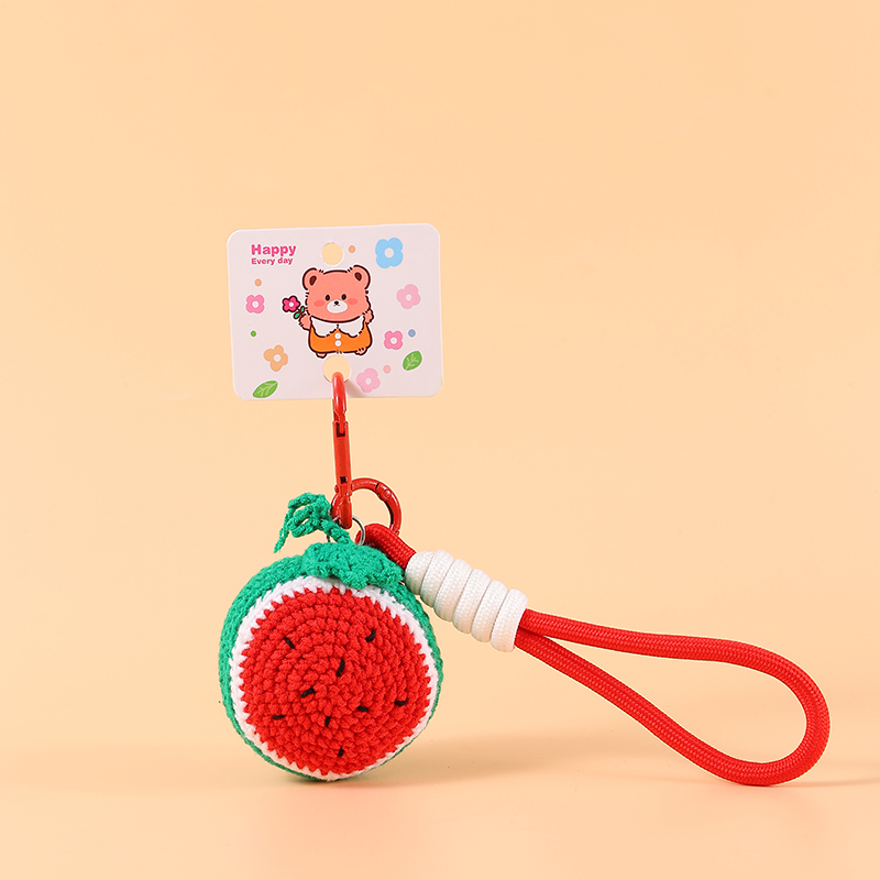 毛线钩织西瓜玩偶潮玩卡通公仔挂件纯手工钩织可来图定制星星人