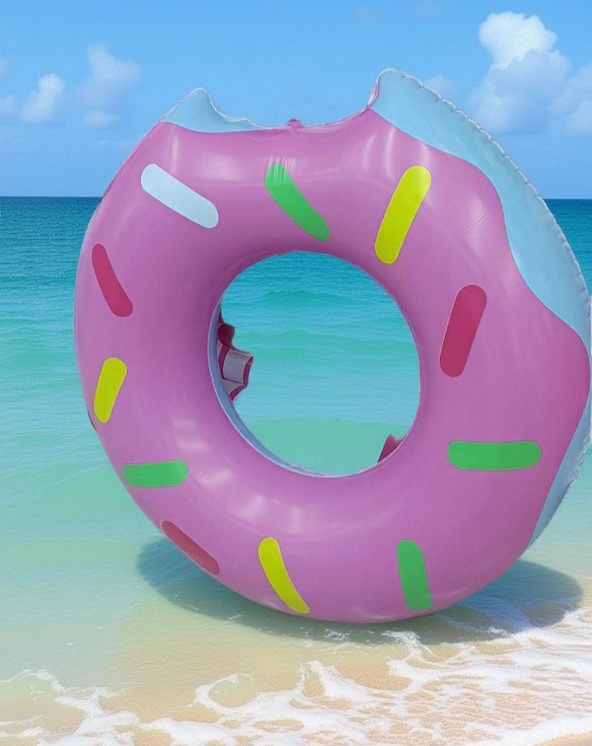 儿童游泳圈加厚甜甜圈男女安全水上充气腋下浮圈救生圈成人戏水圈白底实物图