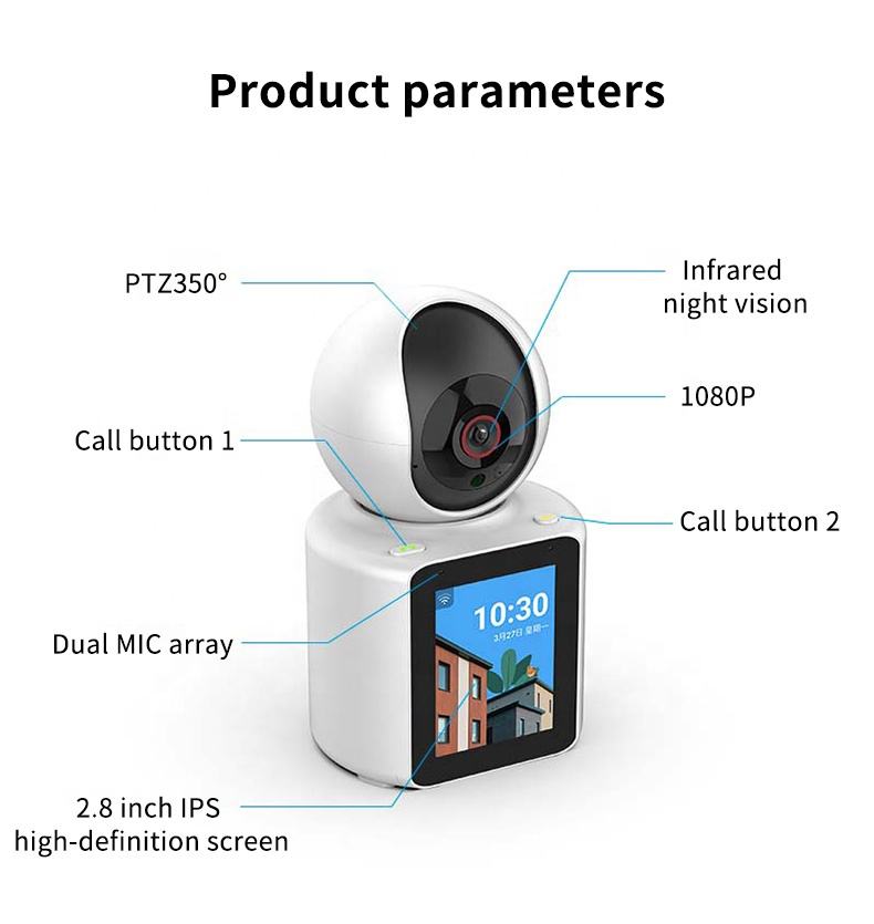 360° panoramic pan-tilt high-definition night vision two-way communication home remote monitor with screen surveillance camera pic 11