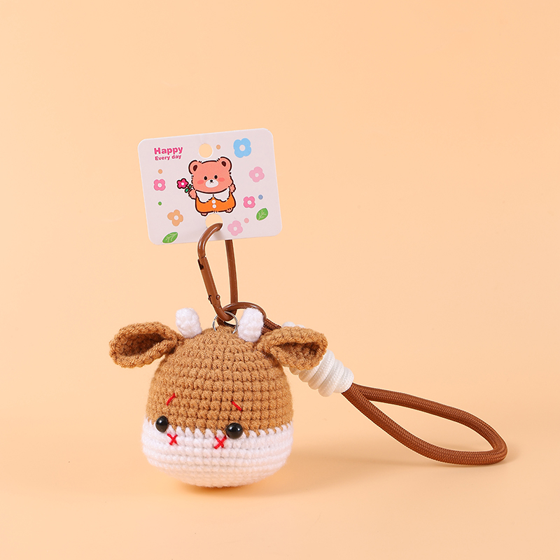 毛线钩织牛头玩偶潮玩卡通公仔挂件纯手工钩织可来图定制星星人