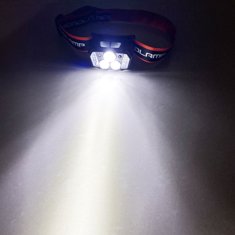 The new hand-waving sensor headlamp type-c rechargeable fishing, outdoor running, high-intensity led multi-light source wearable lamp pic 5