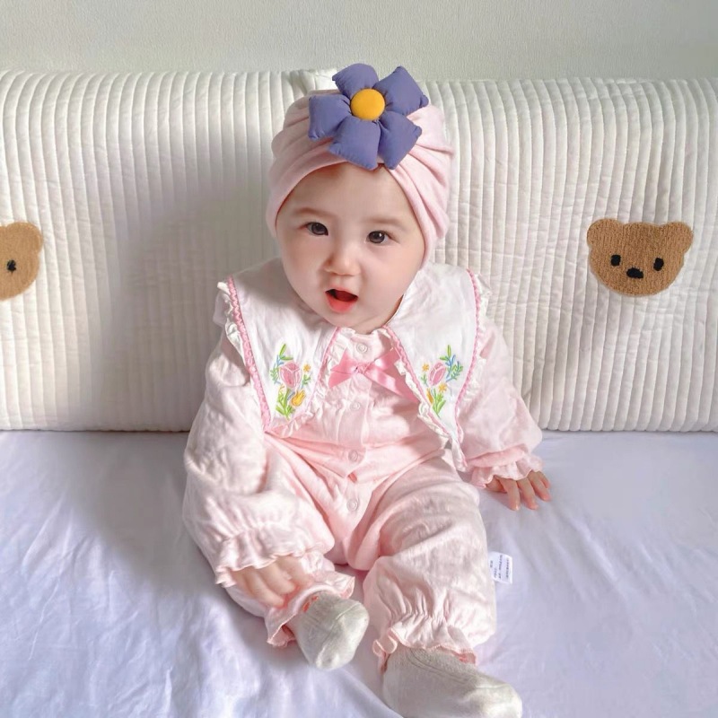 婴儿帽子秋冬纯棉婴幼儿胎帽可爱女宝宝印度帽新生儿护囟门睡觉帽 产品图
