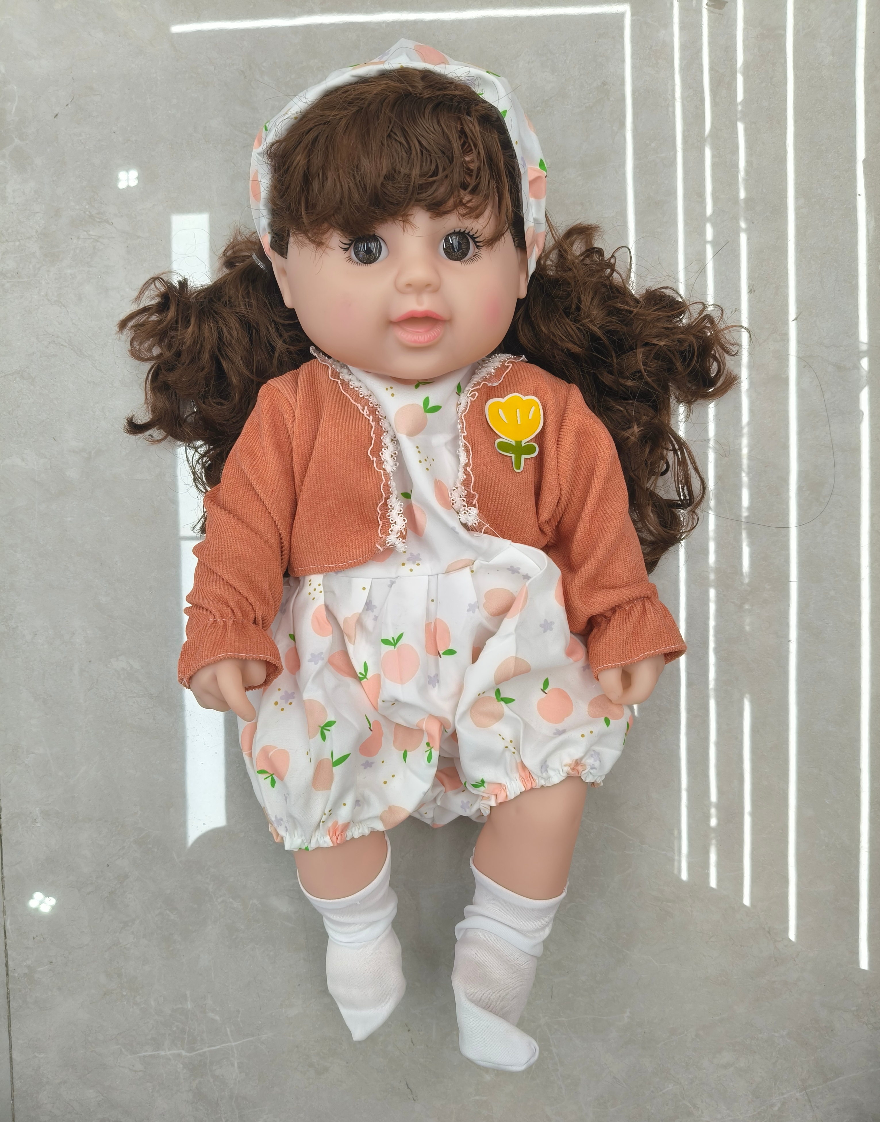 55 cm vinyl girl simulation doll plays house, baby doll accompanies princess toy birthday present Specification image