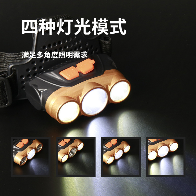Wholesale of new outdoor waterproof rechargeable led headlights for beachcombing and fishing, as well as for camping and hiking details Picture