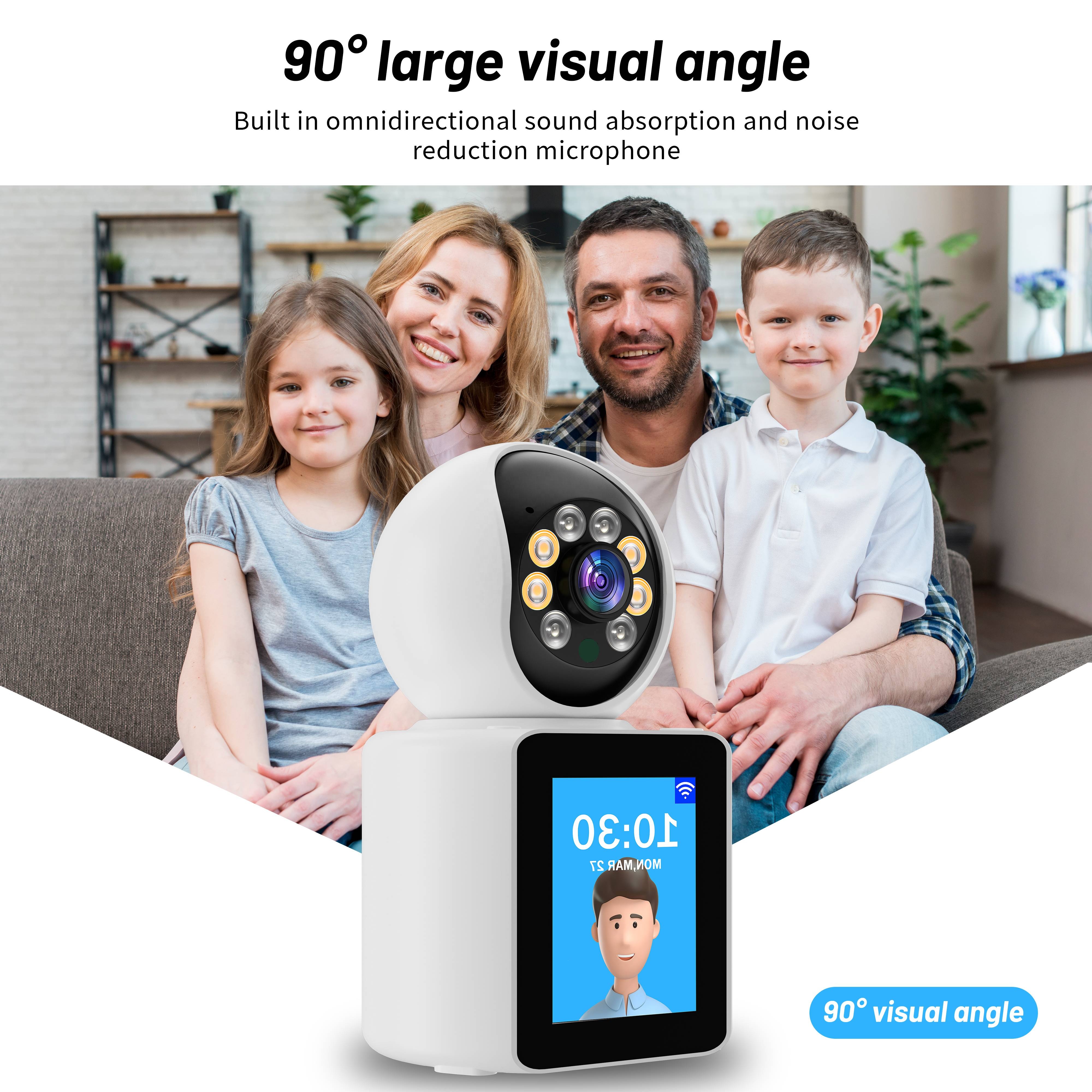 360° panoramic pan-tilt high-definition night vision two-way communication home remote monitor with screen surveillance camera Specification image