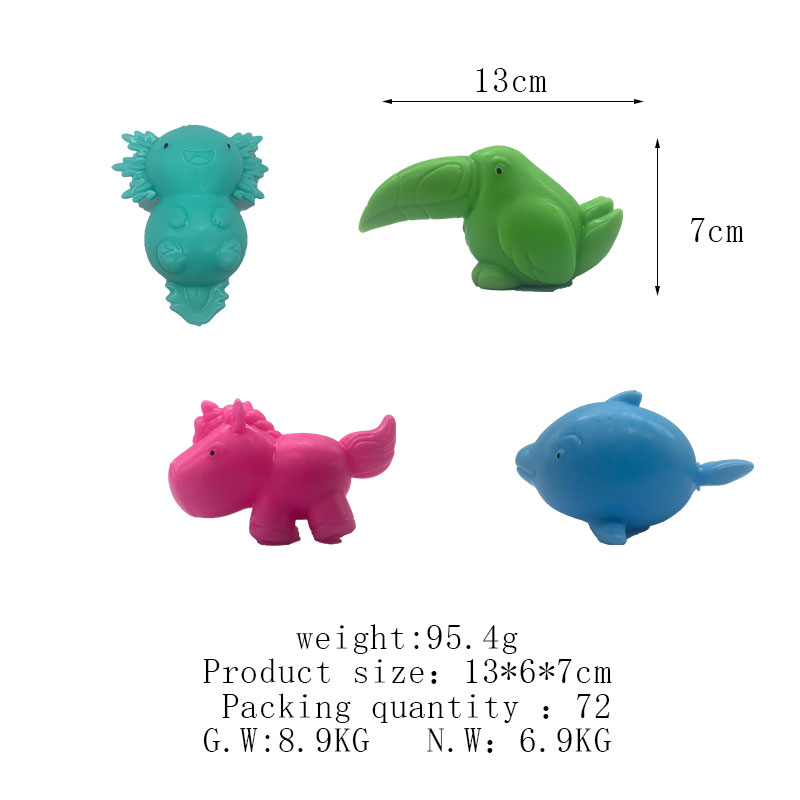 Cross-border bestseller flour Kneading Fun Simulation animal salamander, unicorn shark, long-billed bird kneading cute stress-relieving toy factory