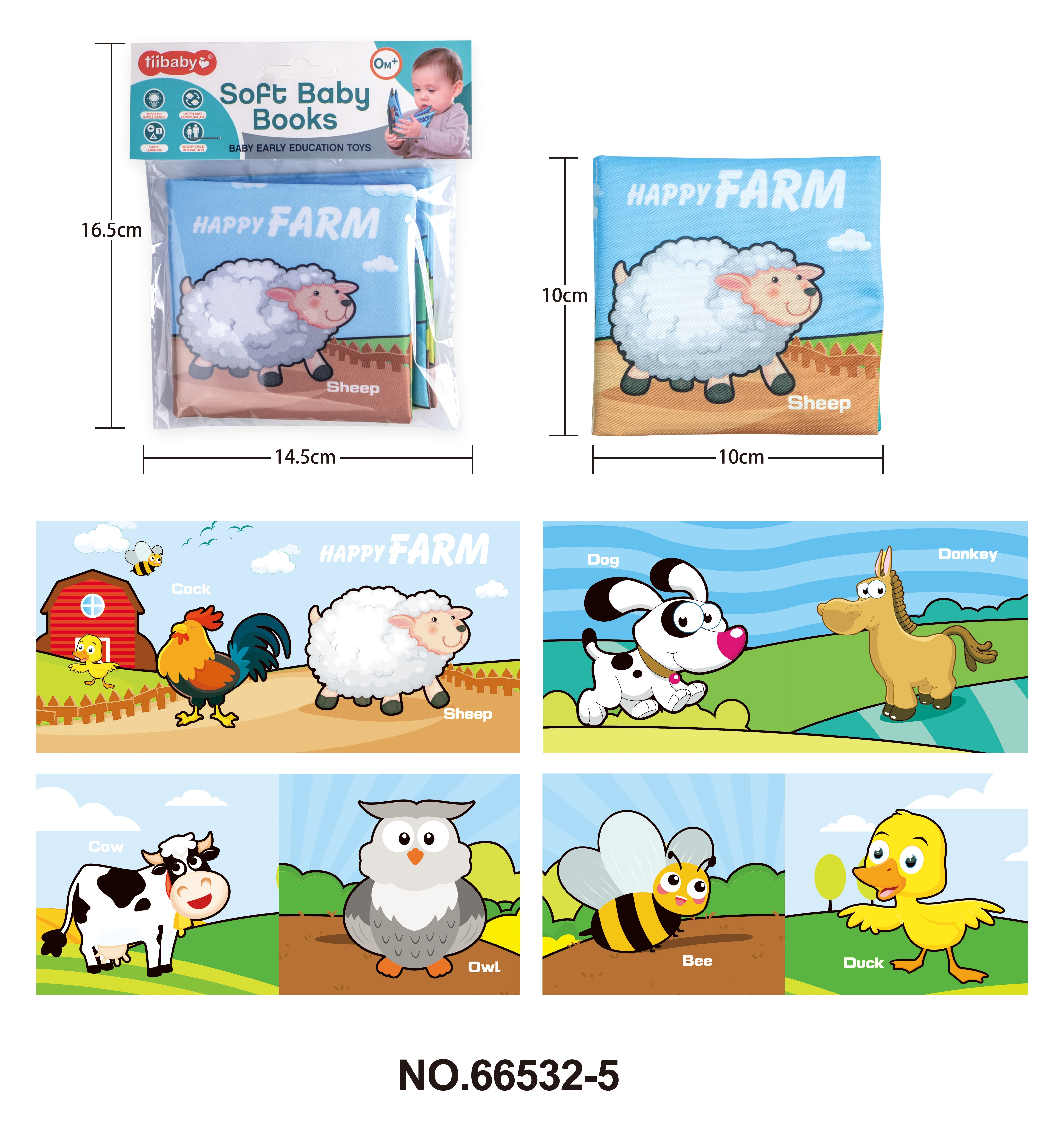 Baby cloth Book of Type a, tear-resistant and chewable, 6-month-old toddler tear-resistant set of educational toys, baby cloth book Item Picture