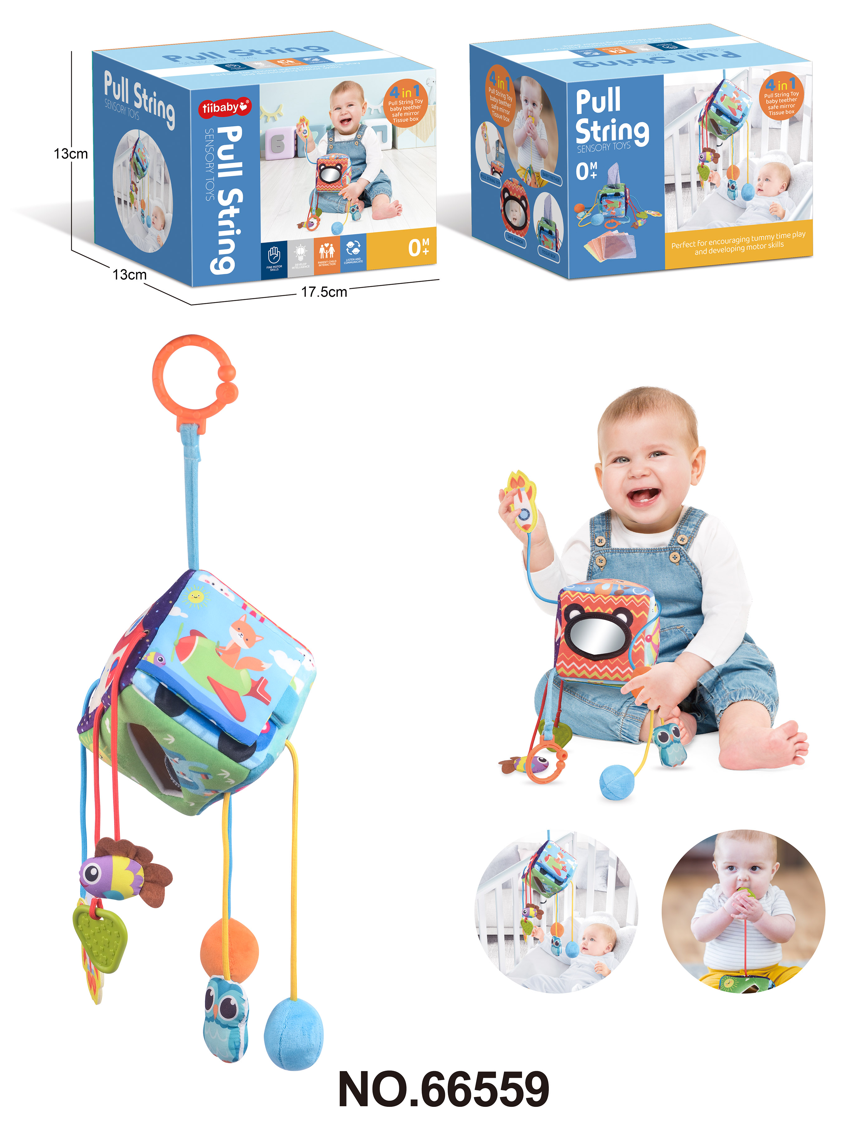 Cross-border infant and toddler pendants, bedside bed bells, rocking bells, fabric soothing toys, baby crabs, animal tissues, lala music details Picture