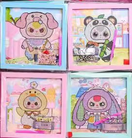 卡通相框砖石画画框细节图