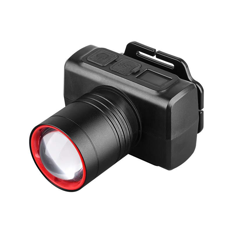 Aluminum alloy portable headlamp for outdoor lighting, with telescopic zoom function and long battery life Item Picture