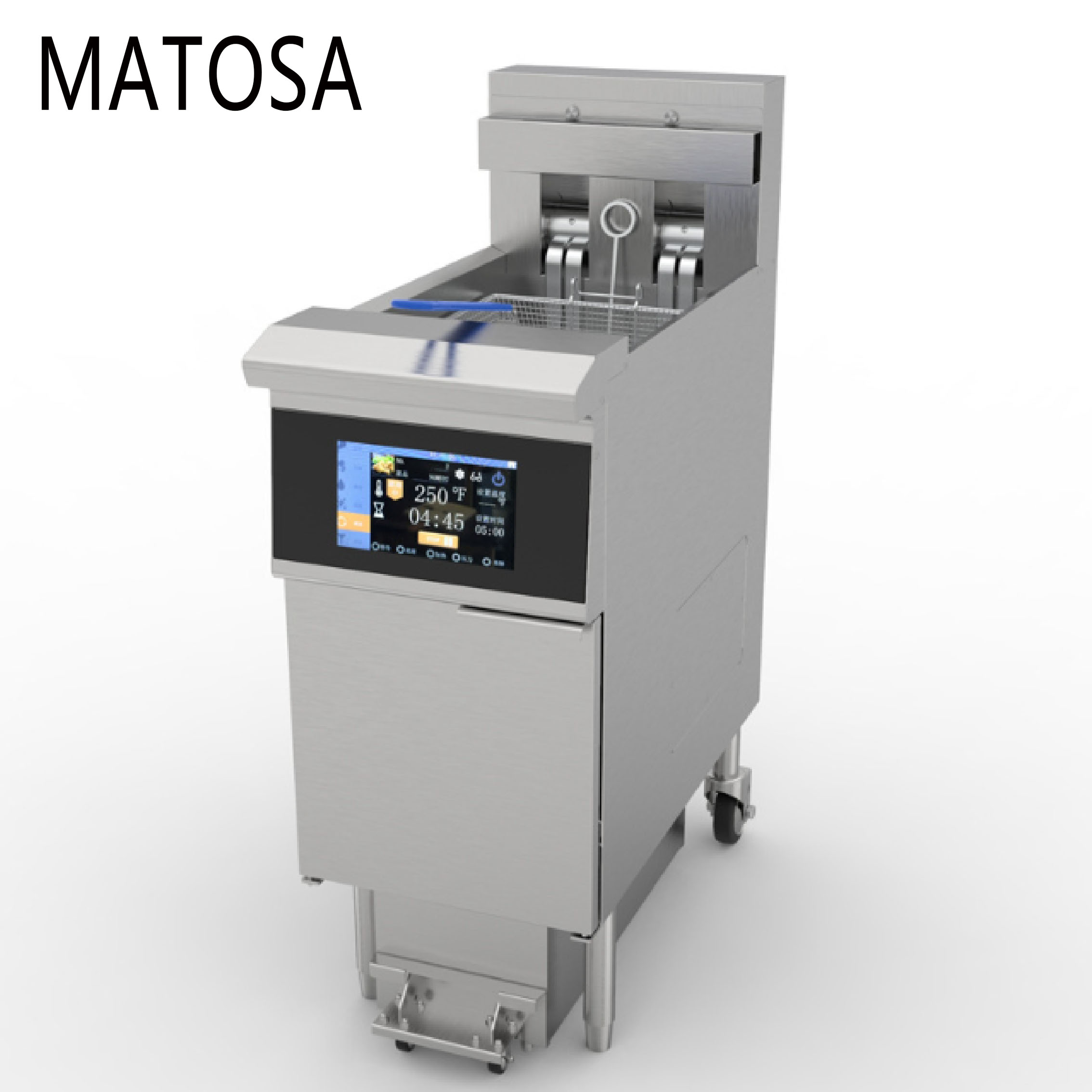 OFE-126L flat tube open touch screen deep fryer, commercial deep fryer oil filter