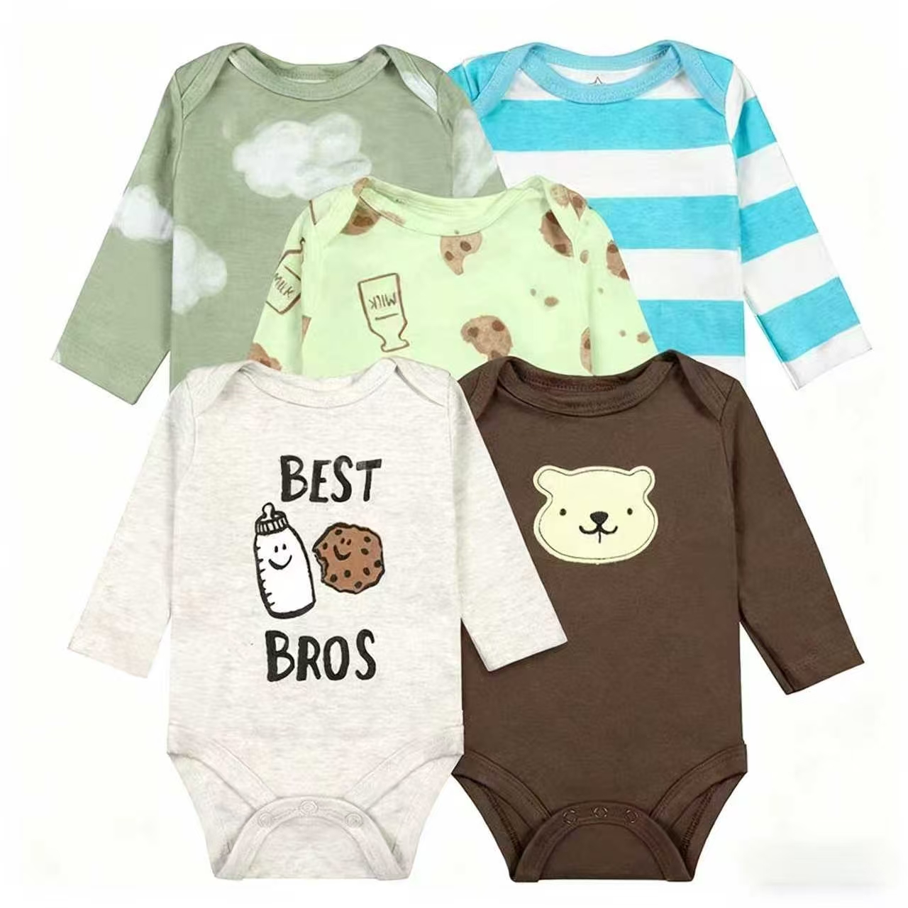 The 2025 autumn/winter bestseller 5-piece pure cotton baby A-class Hayi warm one-piece crawling suit is in cross-border hot sales and available for wholesale Specification image