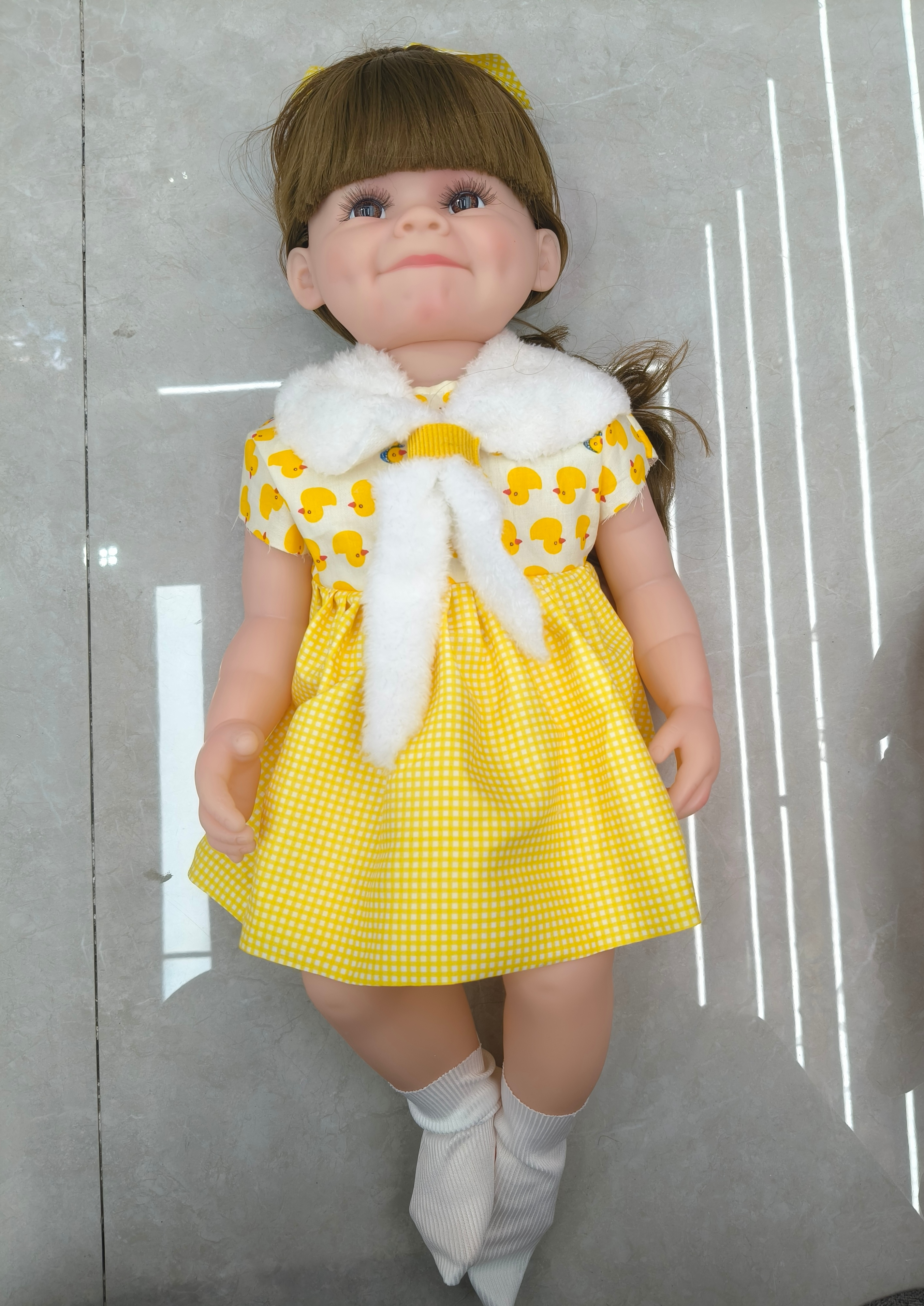 55 cm vinyl girl simulation doll plays house, baby doll accompanies princess toy birthday present Application Scenario