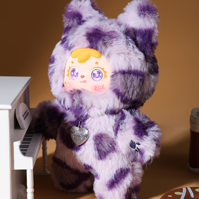 喵喵的酷炫时刻盲盒玩偶潮玩毛绒玩具产品图