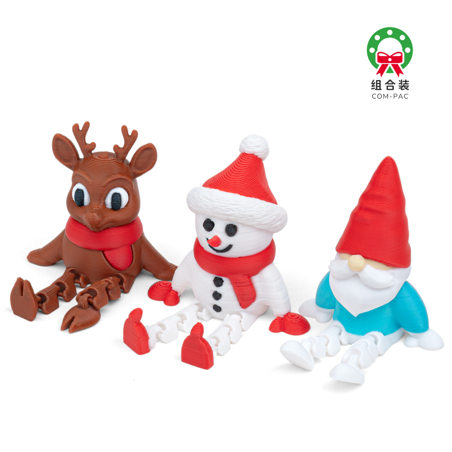 3d打印圣诞老人麋鹿雪人关节可动创意玩具装饰品摆件手办礼物