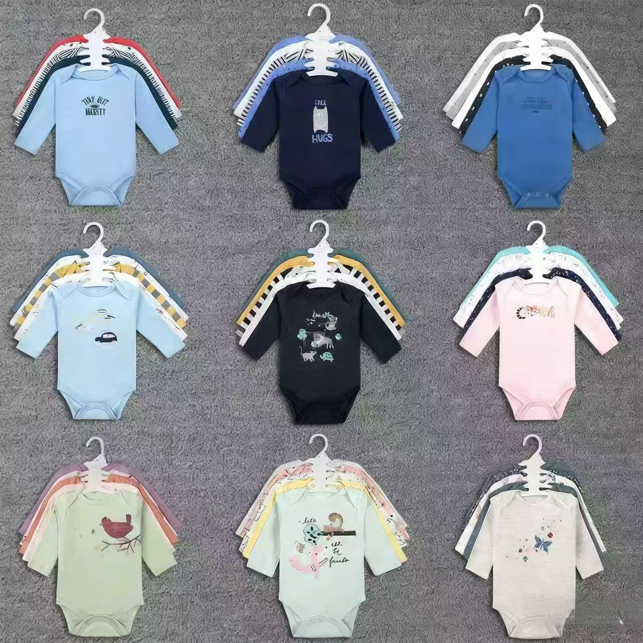 "2025 Autumn/Winter Bestsellers!" 5 sets of Class A pure cotton baby one-piece suits for 0-1 year old, warm crawling clothes for Hayi cross-border wholesale Specification image