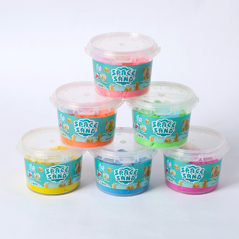 工厂直销200G手提收纳太空沙，棉花沙玩具套装，跨境外贸，6色可选