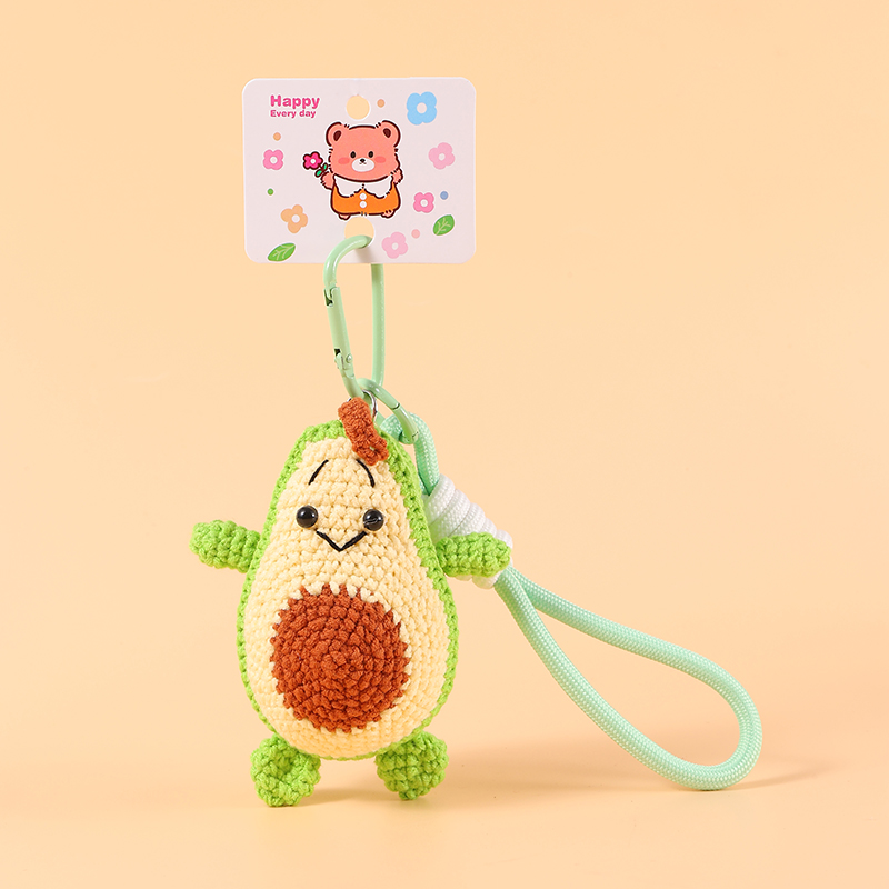 毛线钩织牛油果玩偶潮玩卡通公仔挂件纯手工钩织可来图定制星星人