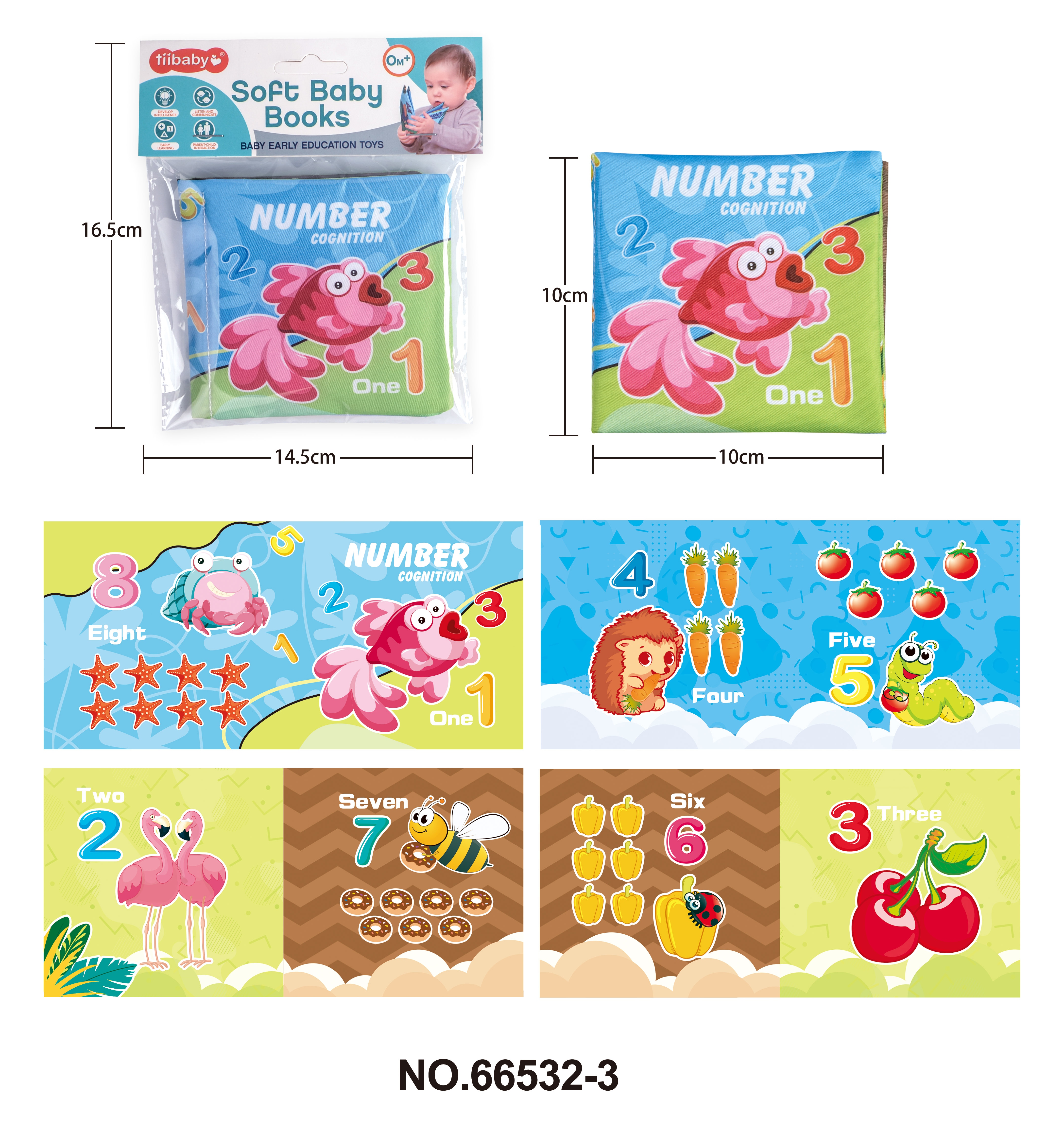 Baby cloth Book of Type a, tear-resistant and chewable, 6-month-old toddler tear-resistant set of educational toys, baby cloth book Specification image