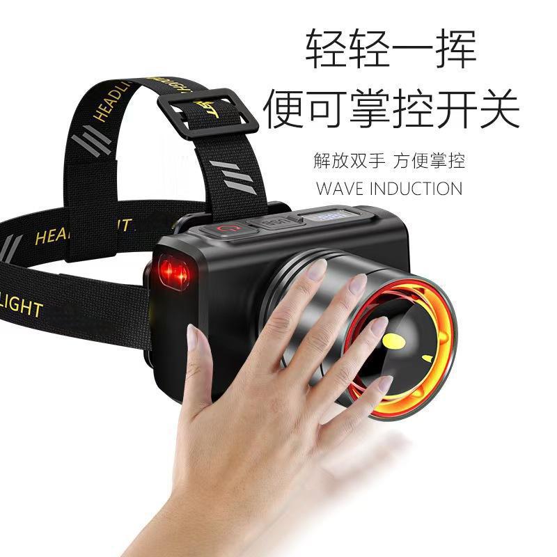 Aluminum alloy portable headlamp for outdoor lighting, with telescopic zoom function and long battery life