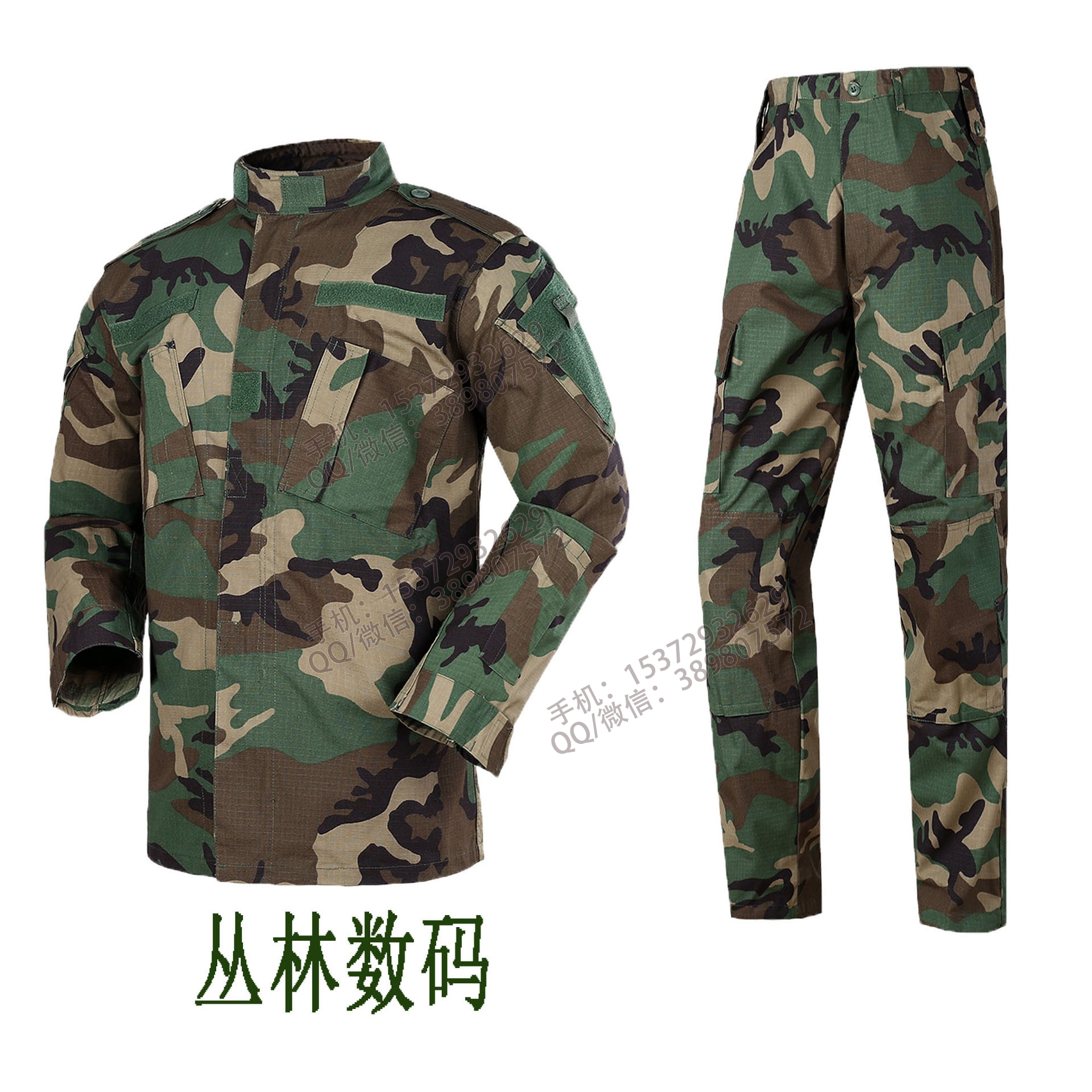 二代黑CP美军蟒纹战术男MCBK作训套装cp特种迷彩服军迷套服JF022白底实物图