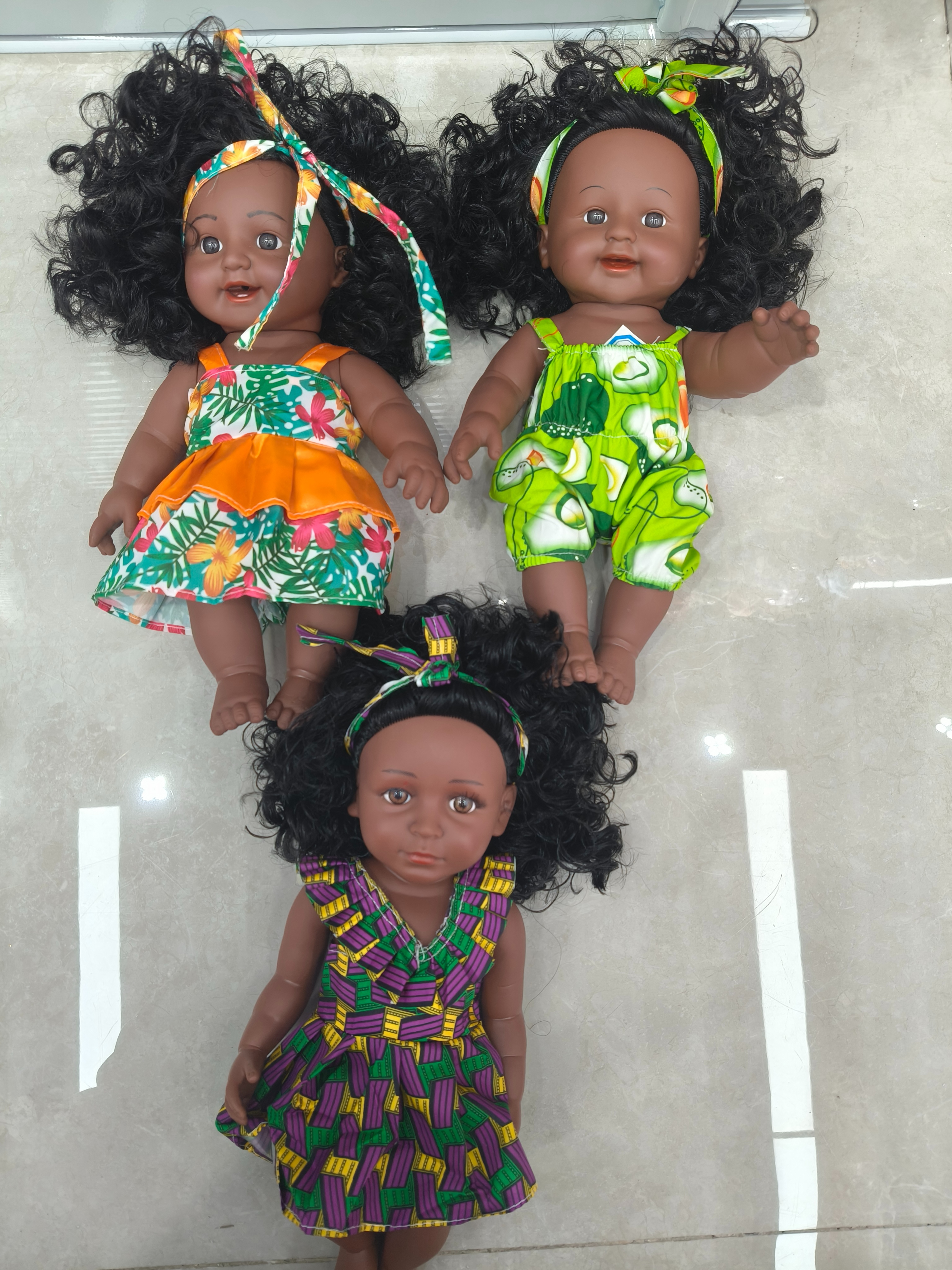 30 cm realistic soft rubber black girl doll, baby toy doll details Picture