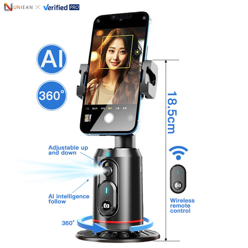 QO2 AI Tripod Selfie Stick 360 Rotation Phone Holder Auto Face Tracking Gimbal Camera Phone Shooting Face Remote full figure